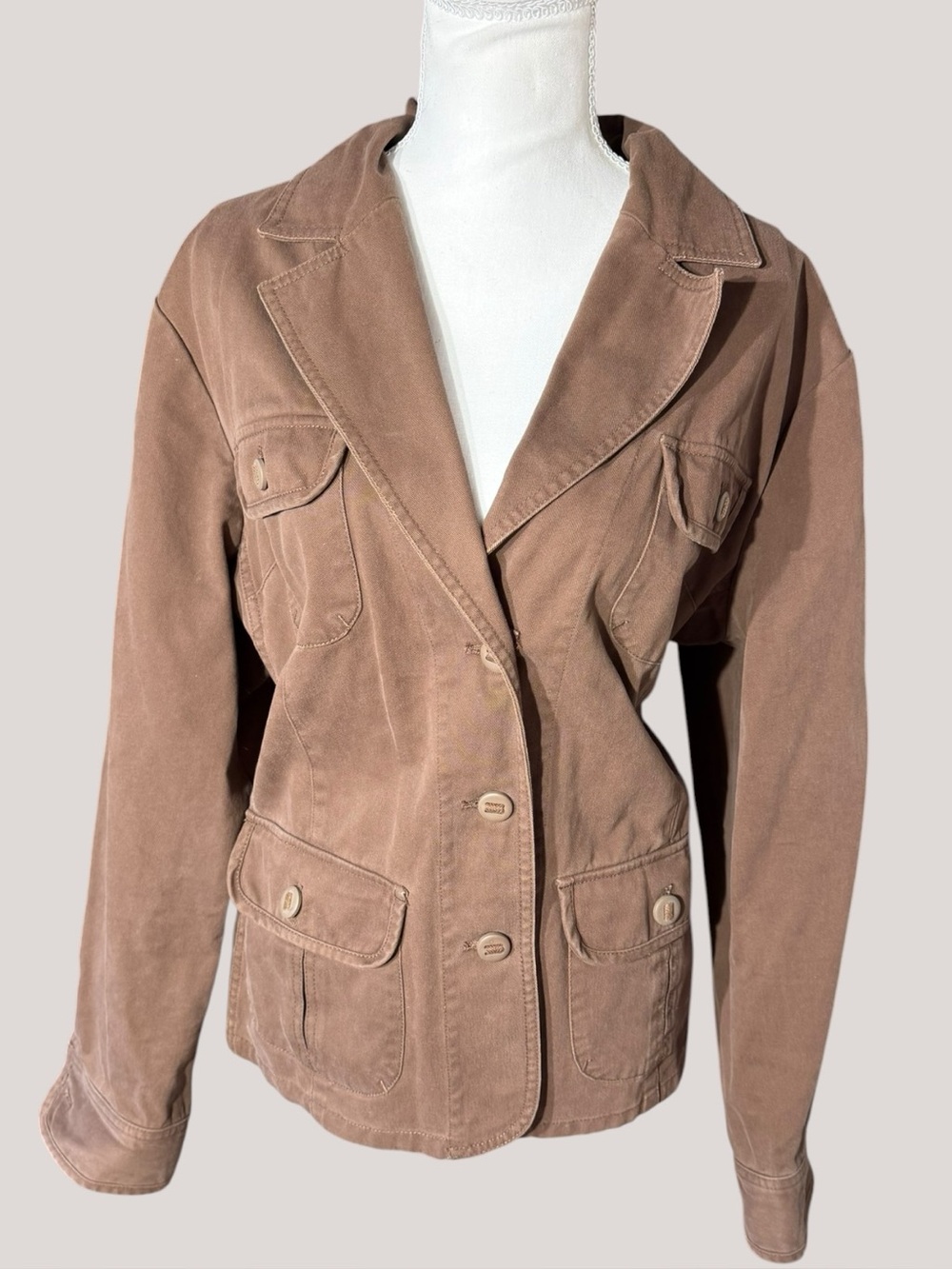 Sonoma Taupe Brown Utility Blazer Jacket